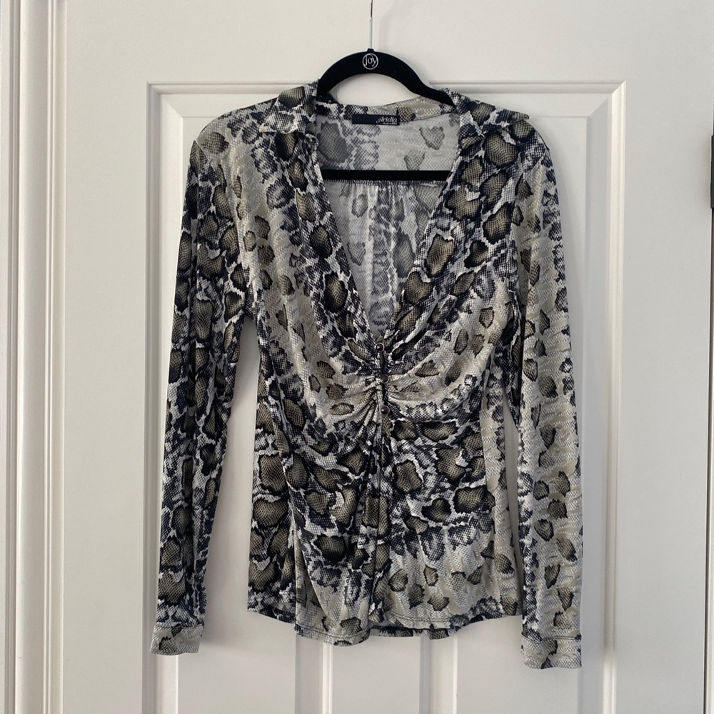 Ariella Snake Skin Silky Blouse